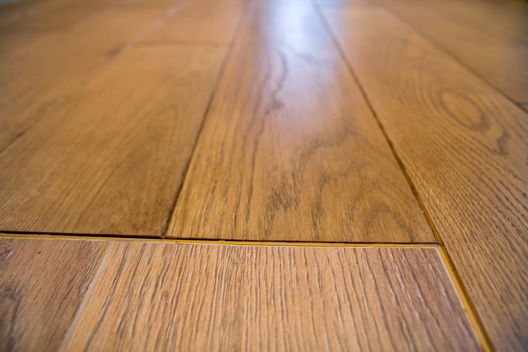 Close-up of a timber floorboard surface showing grain